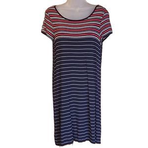 Max Edition Mini Jersey Dress Boatneck Short Sleeve Tee Striped T Shirt Casual